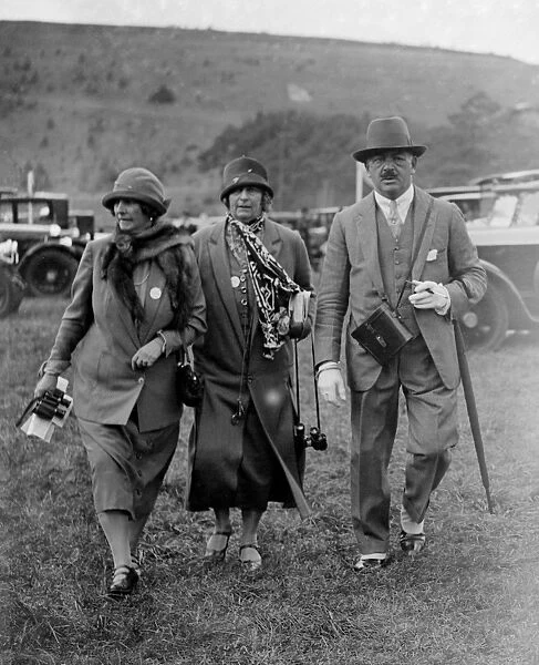 General and Mrs Cannot with Mrs Blenkiron at Goodwood Racecourse, Sussex, UK