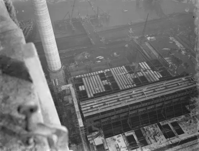 Framed Print : A general view from one of the chimneys of the new coal electric power station under Framed Print : A general view from one of the chimneys of the new coal electric power station under