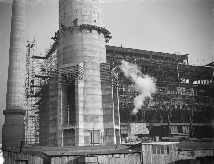 Framed Print : A general view of the new coal electric power station under construction near Dartford Framed Print : A general view of the new coal electric power station under construction near Dartford