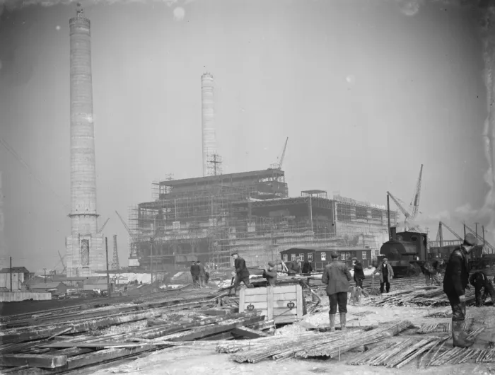 Framed Print : A general view of the new coal electric power station under construction near Dartford Framed Print : A general view of the new coal electric power station under construction near Dartford