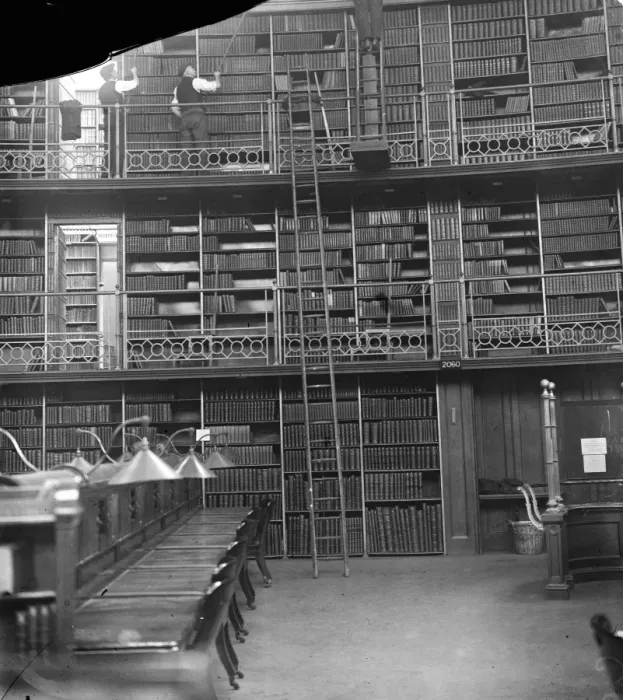 Framed Print : The gentlemen with the dusters. Millions of books being overhauled at the British Framed Print : The gentlemen with the dusters. Millions of books being overhauled at the British