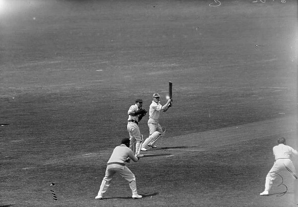Gentlemen versus players at the Oval. M Howell ( Gentlemen ) hitting a boundary off the Players