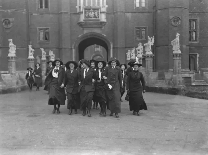 Framed Print : German and English Girl Guides at Hampton Court Framed Print : German and English Girl Guides at Hampton Court