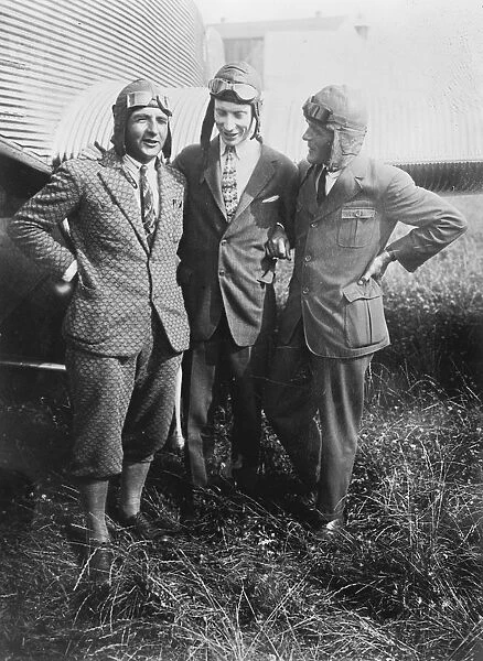 Germany to New York flight. Left to right : Pilot Risticz, Mr Knickbocker and Pilot Edzart