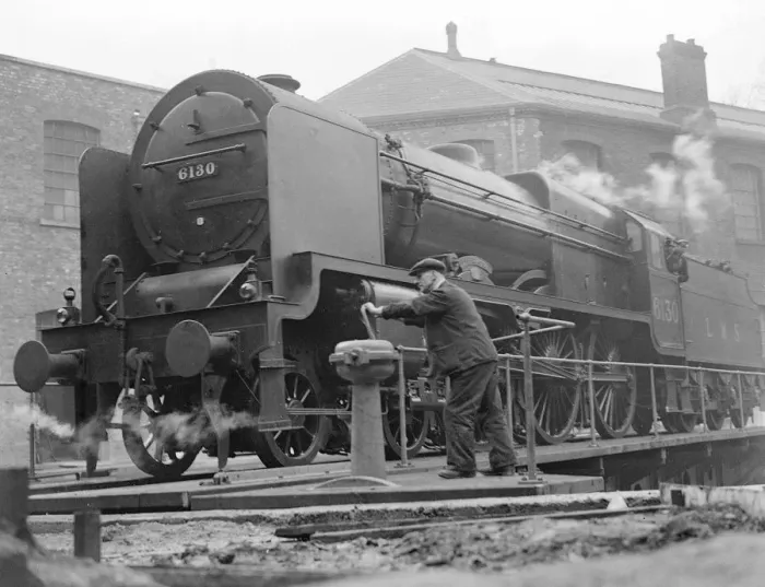 Framed Print : A giant railway turntable. Twenty eight men with two 36 ton cranes took an hour Framed Print : A giant railway turntable. Twenty eight men with two 36 ton cranes took an hour