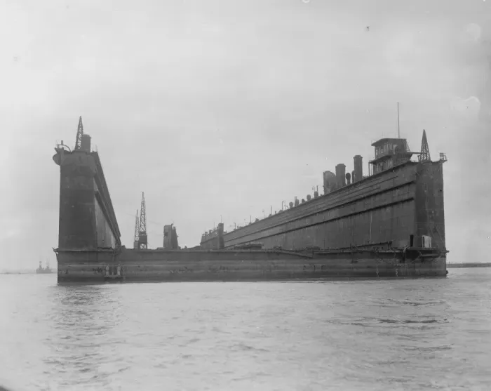Framed Print : Gigantic German Floating Dock Surredered An amazing structure berthed at Sheerness Framed Print : Gigantic German Floating Dock Surredered An amazing structure berthed at Sheerness