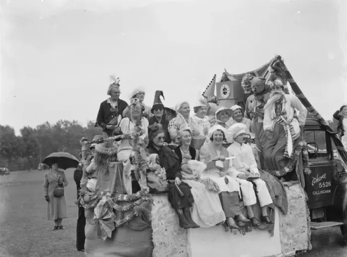 Framed Print : The Gillingham Carnival in Kent. Womens club float. 1939 Framed Print : The Gillingham Carnival in Kent. Womens club float. 1939
