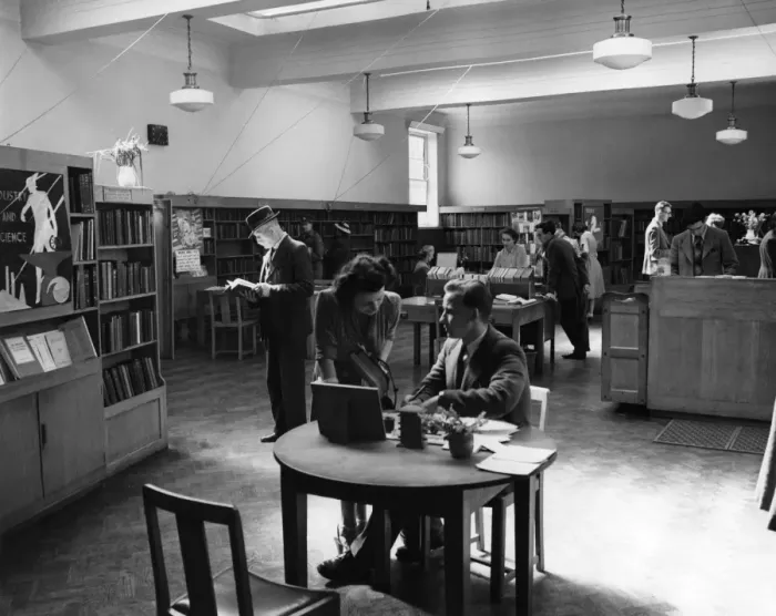 Framed Print : Gillingham Library in Kent 4th July 1949 Framed Print : Gillingham Library in Kent 4th July 1949