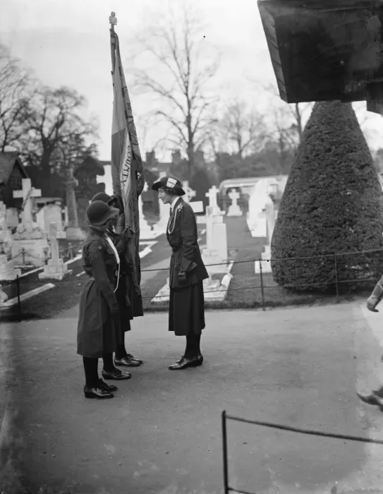 Framed Print : Girl Guides at church parade in Chislehurst, Kent. 1936