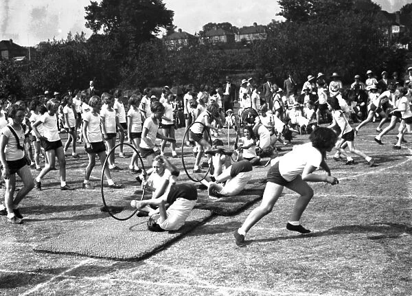 Girls exercising at Greenhithe in Dartford. 1935