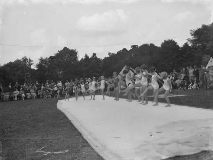 Framed Print : Girls perform at the Dartford Football Club gala. 1939 Framed Print : Girls perform at the Dartford Football Club gala. 1939