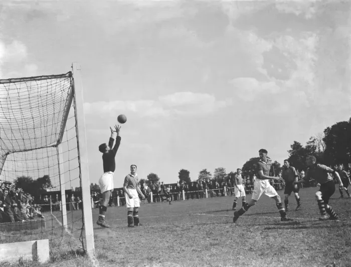 Framed Print : Goalmouth action at the football at Bexleyheath. Welling versus Folkestone Framed Print : Goalmouth action at the football at Bexleyheath. Welling versus Folkestone
