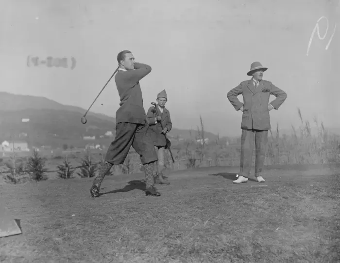 Framed Print : Golf at Cannes. Count Michael Torby, son of Grand Duke Michael ( Grand Duke seen on right ) Framed Print : Golf at Cannes. Count Michael Torby, son of Grand Duke Michael ( Grand Duke seen on right )