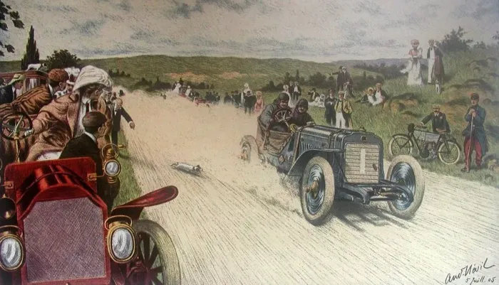 Framed Print : The Gordon-Bennettt Trophy 1905. The winners is Thery on his Brasier Framed Print : The Gordon-Bennettt Trophy 1905. The winners is Thery on his Brasier