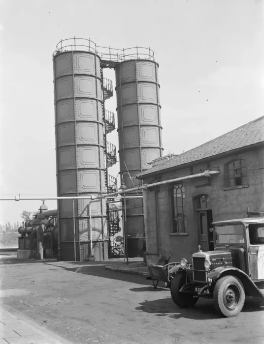Framed Print : Gravesend Gasworks in Kent. The gas cleaner. 1939 Framed Print : Gravesend Gasworks in Kent. The gas cleaner. 1939