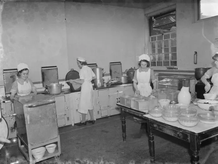 Framed Print : Gravesend Hospital in Kent. The kitchen. 1939 Framed Print : Gravesend Hospital in Kent. The kitchen. 1939
