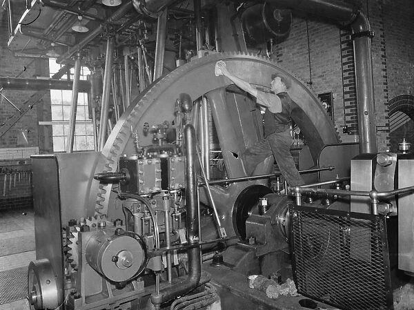 Gravesend Water Works in Kent. Pump room machinery. 1939