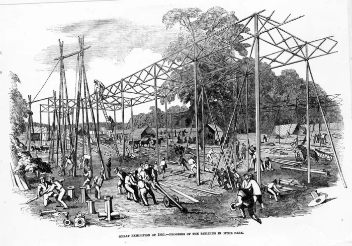 Framed Print : The Great Exhibition of 1851 - progress of the building in Hyde Park Framed Print : The Great Exhibition of 1851 - progress of the building in Hyde Park