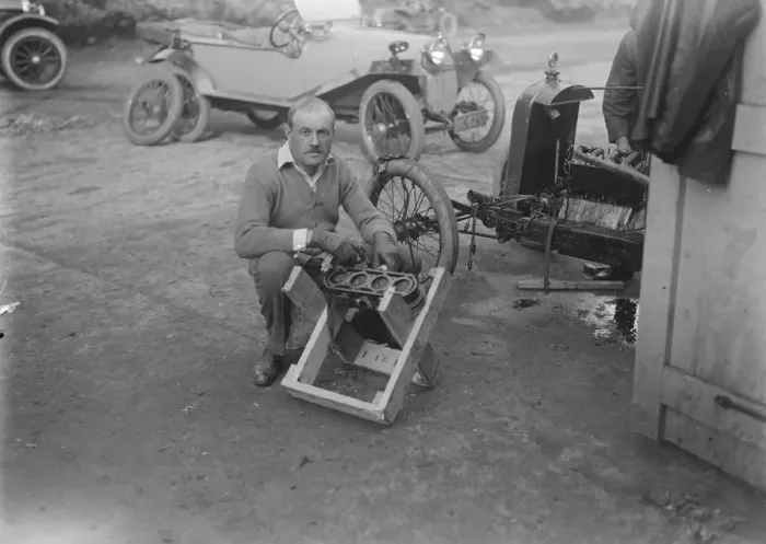 Framed Print : The Great Light Car Derby at Brooklands A Andre Lombard ( winner of the cycle car Framed Print : The Great Light Car Derby at Brooklands A Andre Lombard ( winner of the cycle car