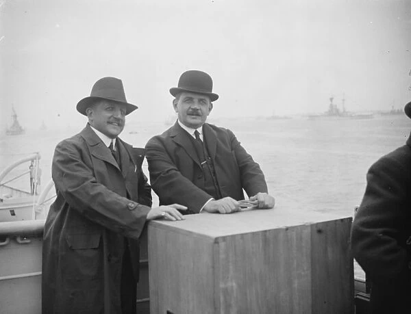 The great naval revie at Spithead M Herriot and M Theunis, the French and and Belgian