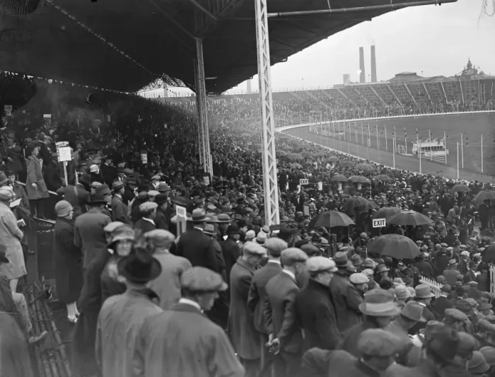 Framed Print : Greyhound race meeting at the White City. A portion of the huge crowd. 1 August 1927 Framed Print : Greyhound race meeting at the White City. A portion of the huge crowd. 1 August 1927