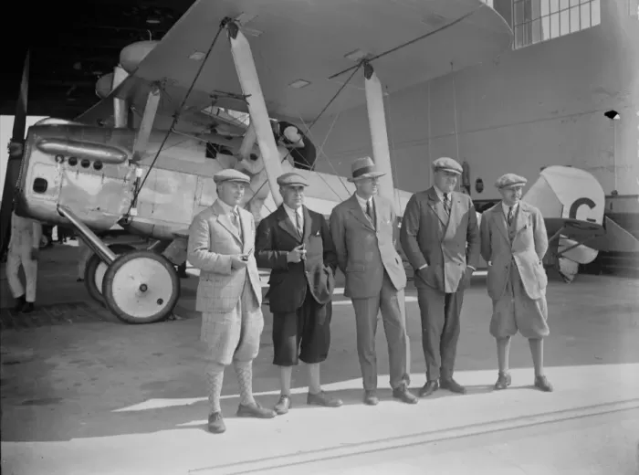 Framed Print : A group of the officials at Martlesham Aerodrome of Woodbridge, Suffolk. Left to Framed Print : A group of the officials at Martlesham Aerodrome of Woodbridge, Suffolk. Left to