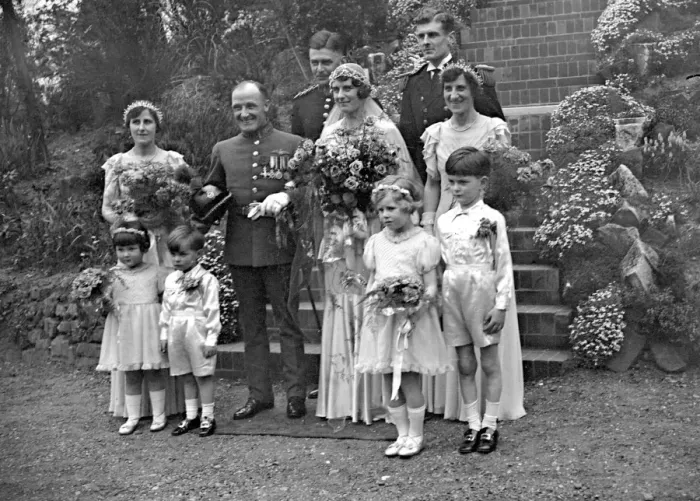 Framed Print : Group at R. A. F. Wedding at St Pauls Cray. 1934