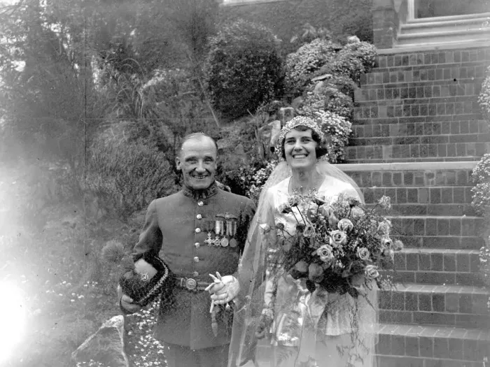 Framed Print : Group at R. A. F. Wedding at St Pauls Cray. 1934 Framed Print : Group at R. A. F. Wedding at St Pauls Cray. 1934