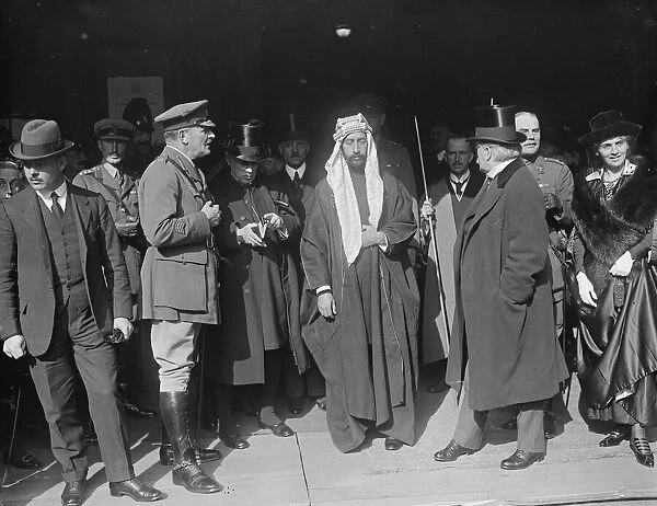 At the Guildhall, London; Lord Allenby, Emir Faisal, Mr Lloyd George and Lady Allenby