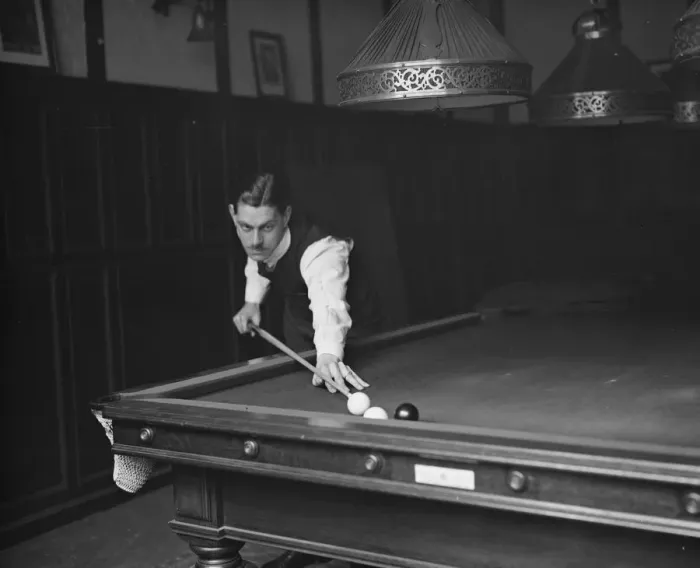 Framed Print : H F E Coles, the Cardiff billiards player at Thurstons 17 February 1927 Framed Print : H F E Coles, the Cardiff billiards player at Thurstons 17 February 1927