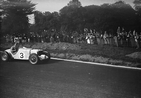 H Stuart Wilton in his MG compete during the Crystal Palace road race. 1938