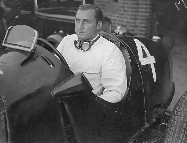 Hans Ruesch Swiss racing driver winner in his car