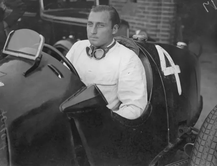 Framed Print : Hans Ruesch Swiss racing driver winner in his car Framed Print : Hans Ruesch Swiss racing driver winner in his car