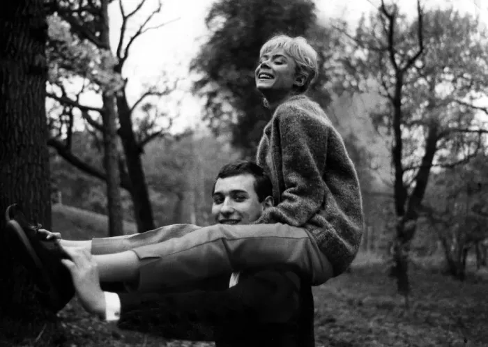 Framed Print : Happy young couple in the woods. 1960s love couple romance romantic for valentines Framed Print : Happy young couple in the woods. 1960s love couple romance romantic for valentines