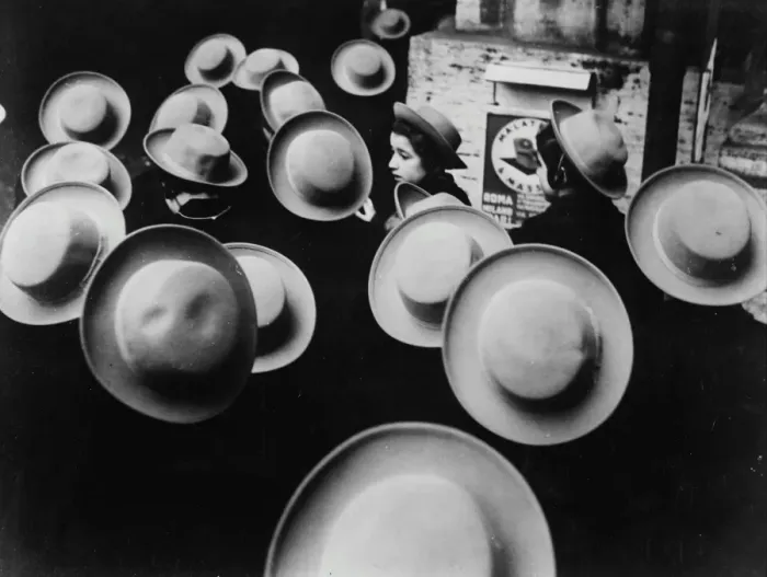 Framed Print : Hat Pattern! This abstract pattern of flying saucer-like shapes is made up by a Framed Print : Hat Pattern! This abstract pattern of flying saucer-like shapes is made up by a