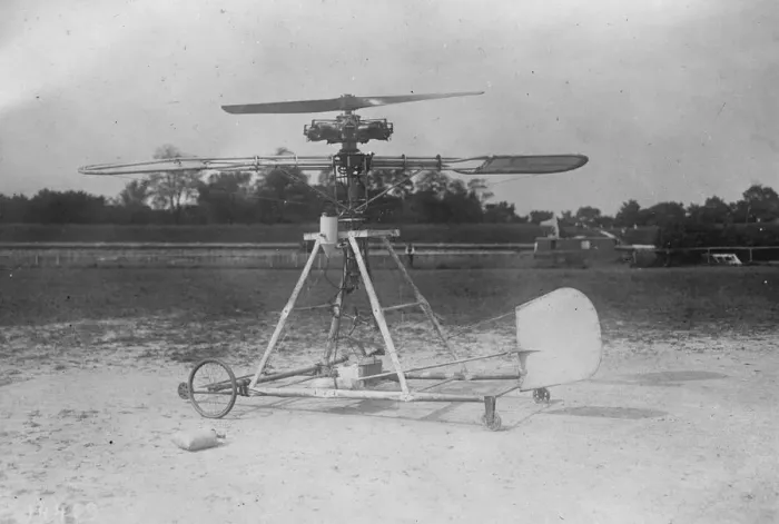 Framed Print : The helicoplane, the quick started aeroplane. Which is being made by M Douheret Framed Print : The helicoplane, the quick started aeroplane. Which is being made by M Douheret