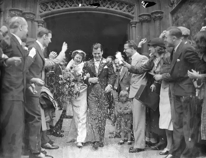 Framed Print : Henry Hall Gives Bride Away At Wedding Of Bert Yarlet, BBC Dance Orchestra Vocalist Henry Framed Print : Henry Hall Gives Bride Away At Wedding Of Bert Yarlet, BBC Dance Orchestra Vocalist Henry