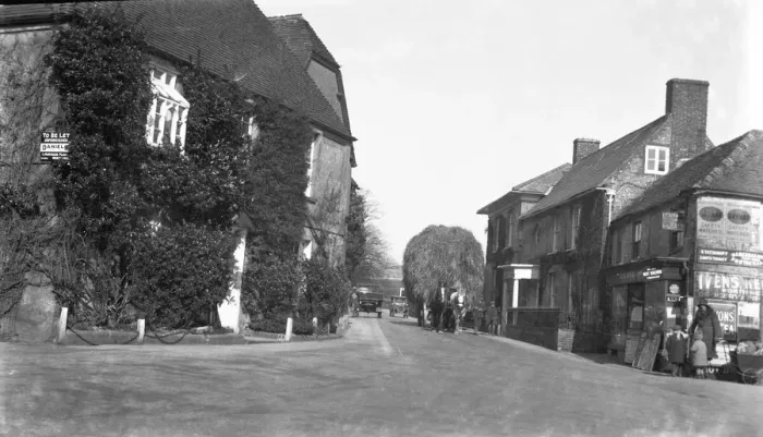 Framed Print : High Street Findon near Worthing, Sussex. 7 March 1931