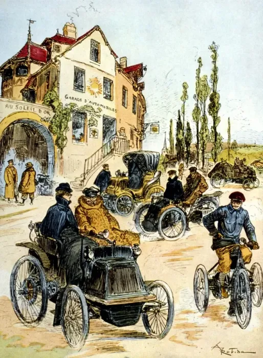 Framed Print : Histoire De La Locomotion Terrestre Motoring 1897