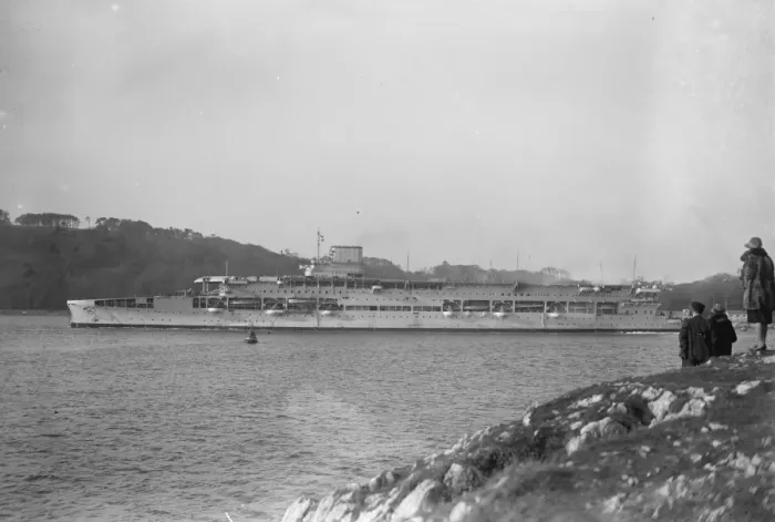Framed Print : HMS Courageous at Plymouth. 27 February 1928 Framed Print : HMS Courageous at Plymouth. 27 February 1928