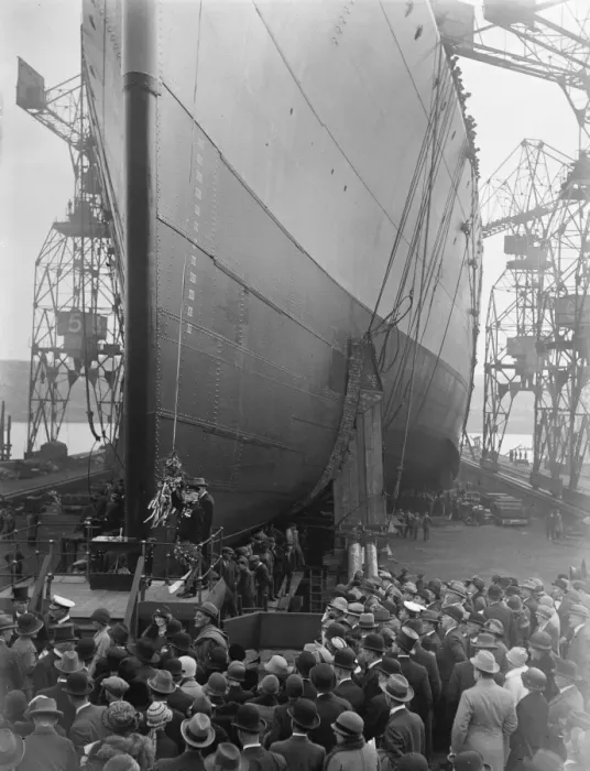 Framed Print : HMS Nelson a Nelson-class battleship launched on Thursday at the Armstrong Yard, Walker on Tyne Framed Print : HMS Nelson a Nelson-class battleship launched on Thursday at the Armstrong Yard, Walker on Tyne