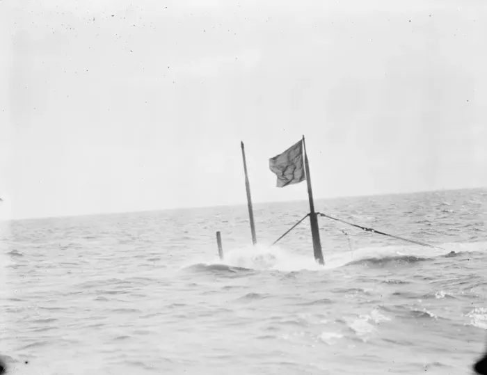 Framed Print : HMS Submarine No 3 diving Note the range finder and periscope 30 March 1920 Framed Print : HMS Submarine No 3 diving Note the range finder and periscope 30 March 1920