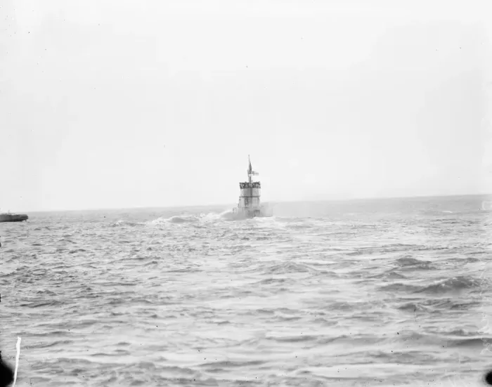 Framed Print : HMS Submarine No 3 Note the curious effect when looking from dead astern 30 March