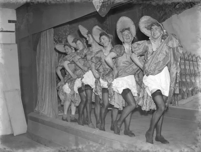 Framed Print : Home defence troops are left in drag as their Christmas charity performance was interrupted Framed Print : Home defence troops are left in drag as their Christmas charity performance was interrupted