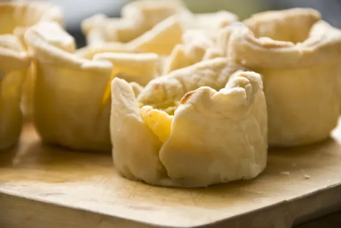 Framed Print : Home made portuguese style custard tarts with confectioners custard and puff pastry credit