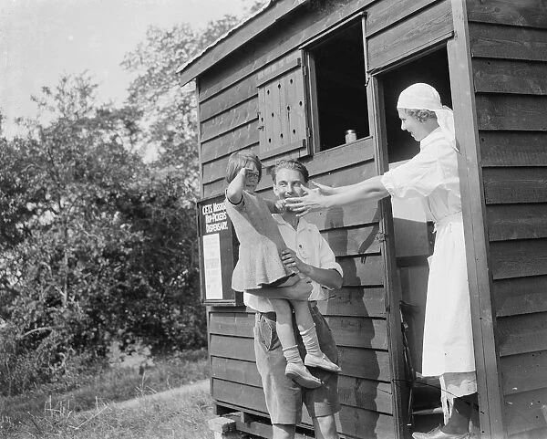 Hop pickers at the dispensary. 1935