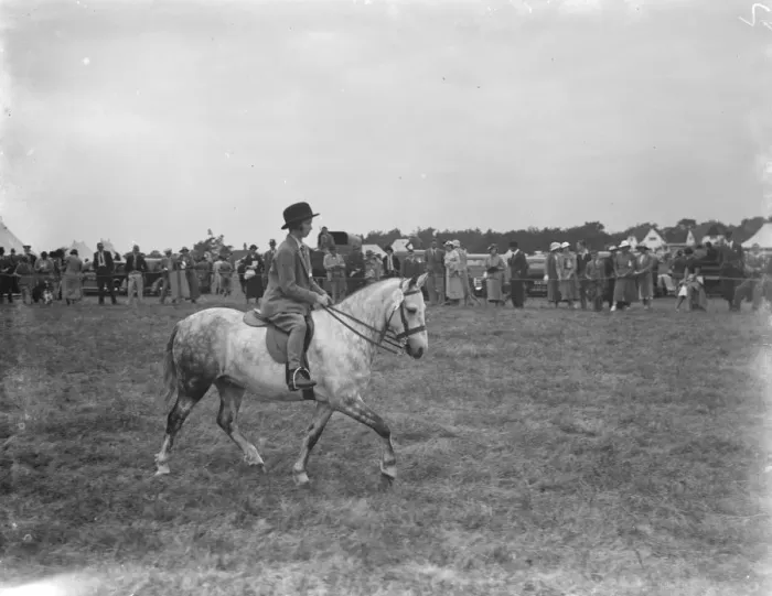 Framed Print : A horse show in Westerham, Kent. Young girl riding a pony. 1936 Framed Print : A horse show in Westerham, Kent. Young girl riding a pony. 1936
