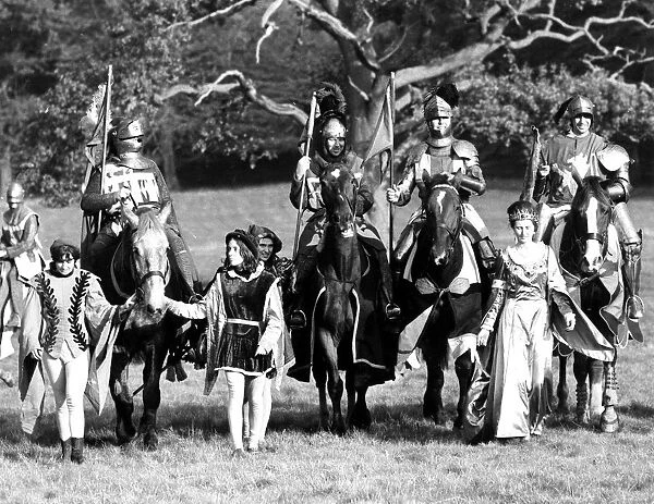 The four horses lined up before rehearsing in the grounds of Eridge Castle, Sussex