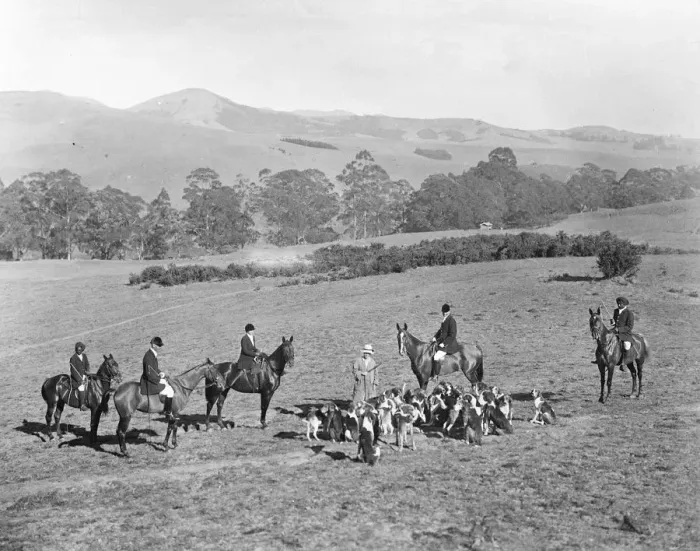 Framed Print : With hounds in India. By invitation of the Maharaja of Mysore, the Ootacamund