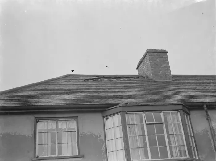 Framed Print : A house damaged by lightning in St Mary Cray, Kent. 1939 Framed Print : A house damaged by lightning in St Mary Cray, Kent. 1939